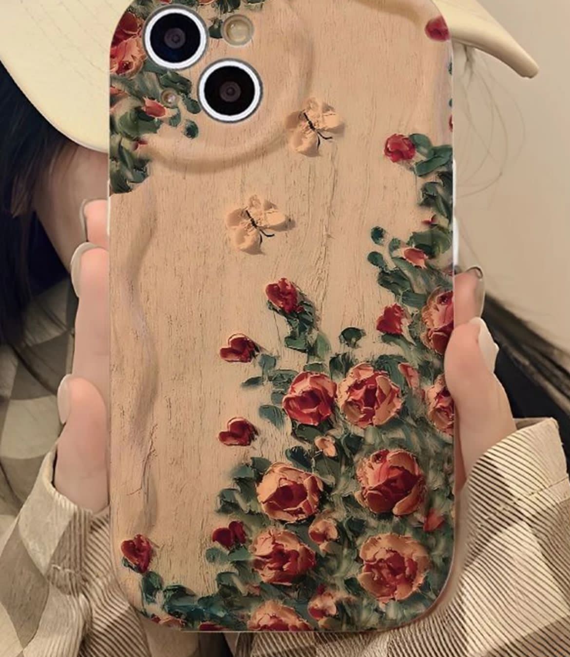 Vintage wooden floral case